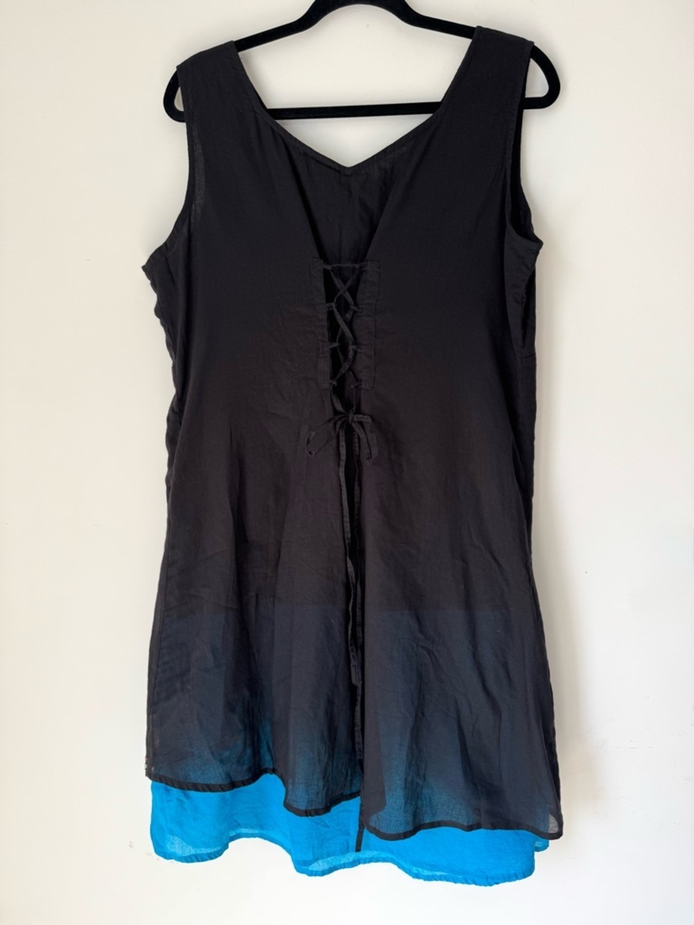 Coline Black Sleeveless Cotton Embroidered boho Summer Dress - Picture 6 of 11